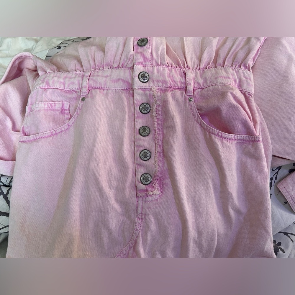 NWT Free People Pink Mad Love Denim Midi Dress, Size S - Picture 7 of 12